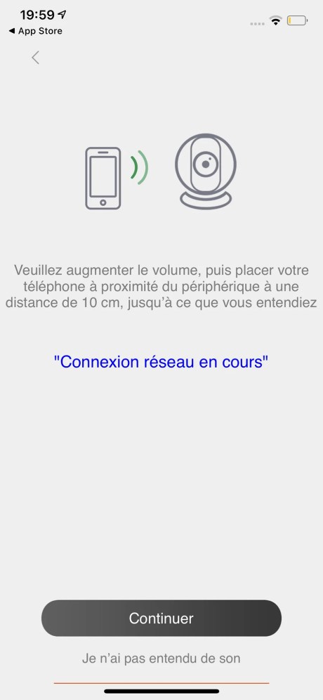 Un test sonore termine de certifier la connexion de la caméra à votre réseau Wi-Fi // Source : Frandroid - Yazid Amer