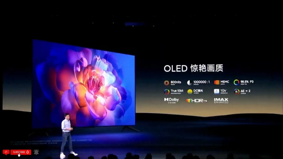 Xiaomi a présenté une nouvelle TV OLED, la V21. // Source : Xiaomi