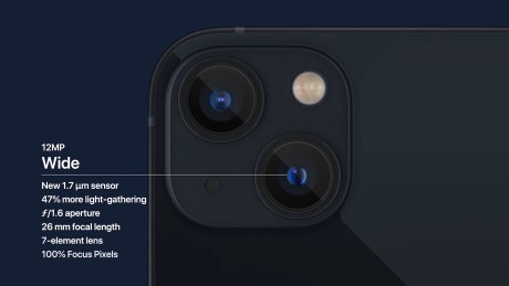 Le détail des appareils photo de l'iPhone 13