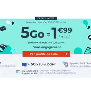 Voici le forfait mobile le plus économique du moment : 5 Go pour 2 €/mois