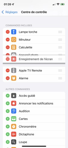 Déplacement d'une commande // Source : Frandroid - Yazid Amer