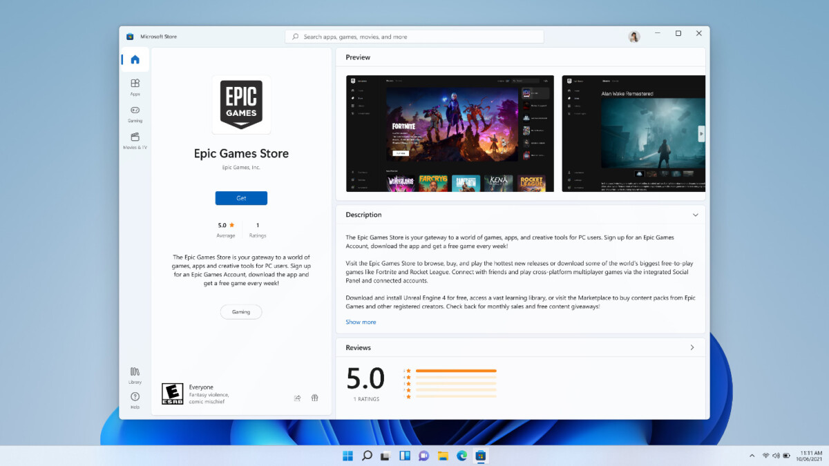Epic Game Store Microsoft Store
