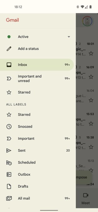 Gmail en version Material You