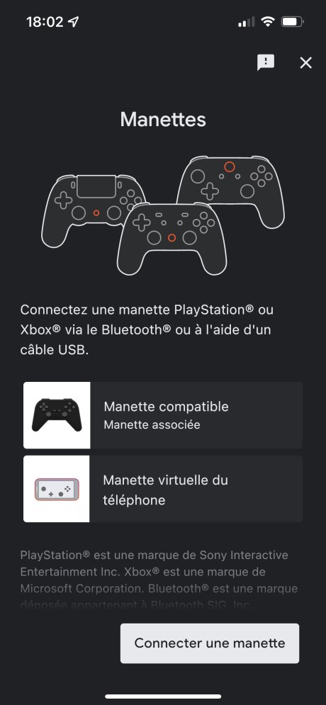 Choisissez comment vous voulez jouer à Stadia depuis votre smartphone // Source : FRANDROID