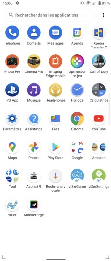 Le tiroir d'applications manque un peu de peps.