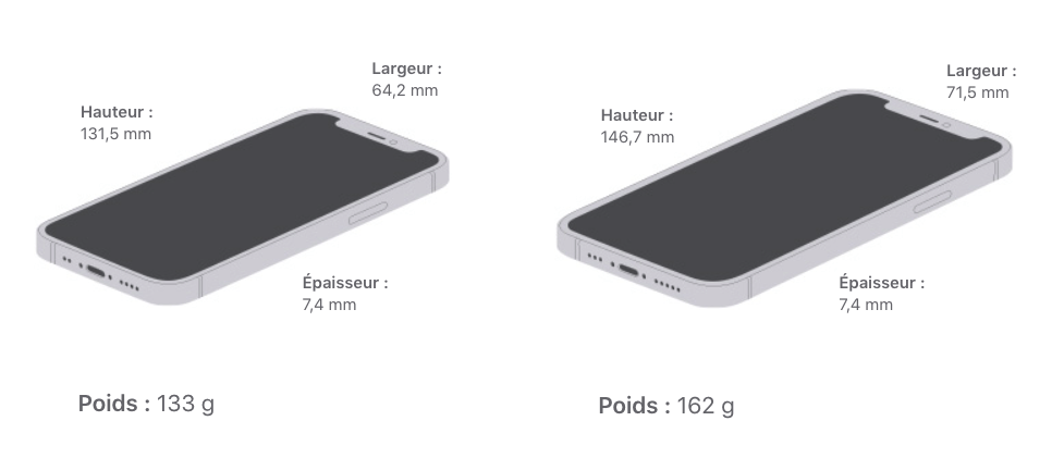 iPhone 12 dimensions poids