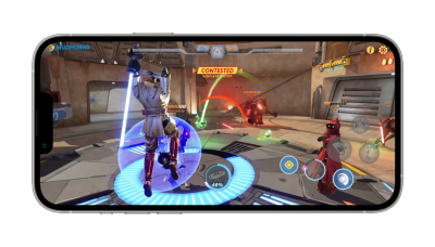 Le jeu mobile Star Wars Hunters sur iPhone 13 // Source : Apple - LucasFilm Games - Zynga