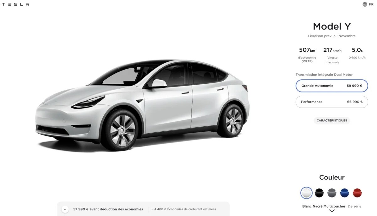 Model Y Configurateur Tesla
