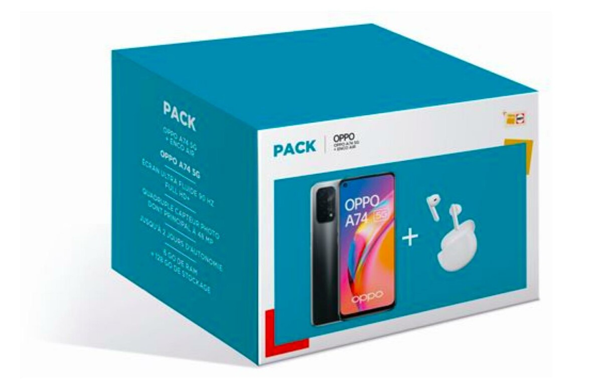 Pack Smartphone Oppo A74 5G + Écouteurs sans fil Enco Air