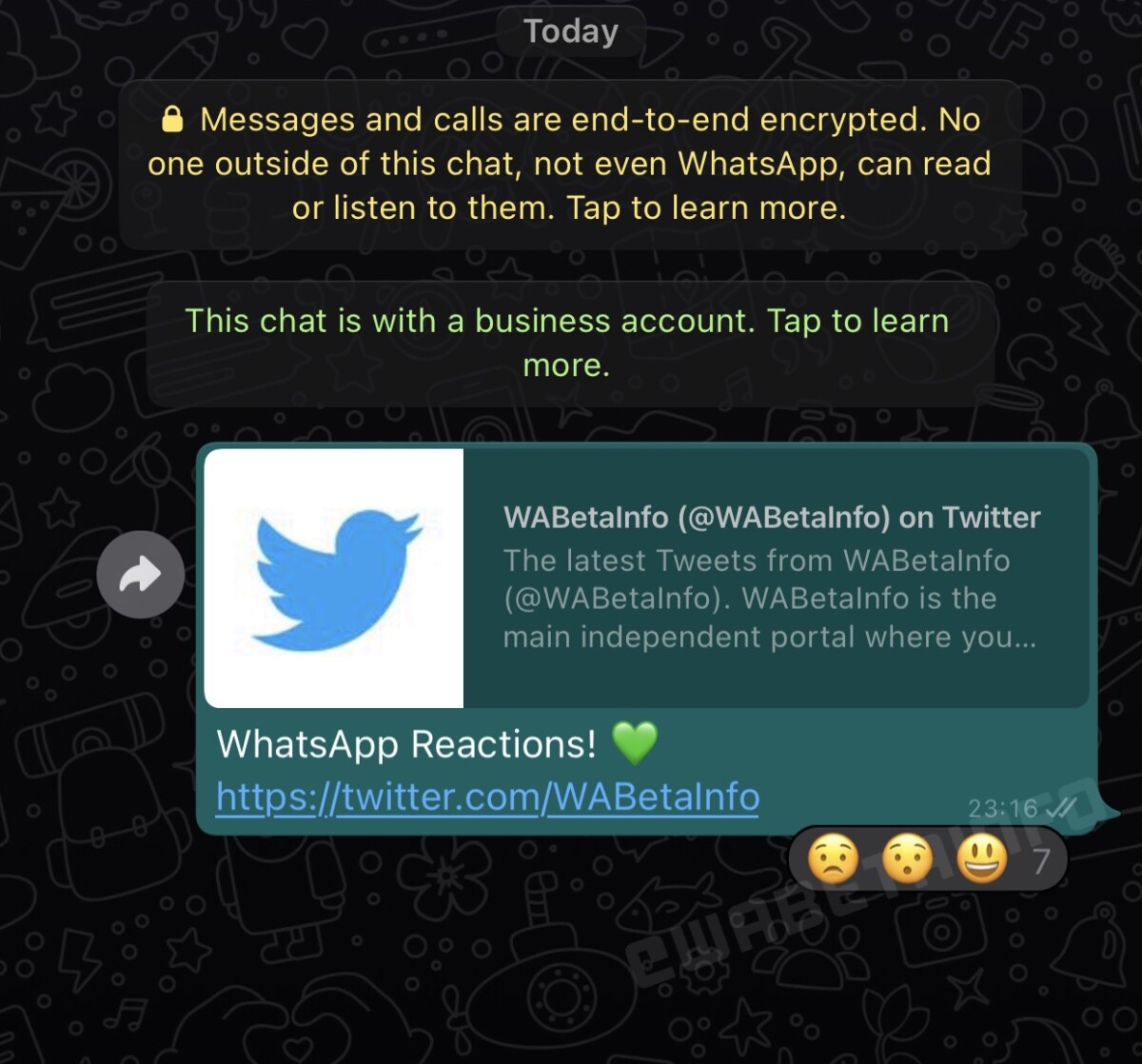 Whatsapp réaction message