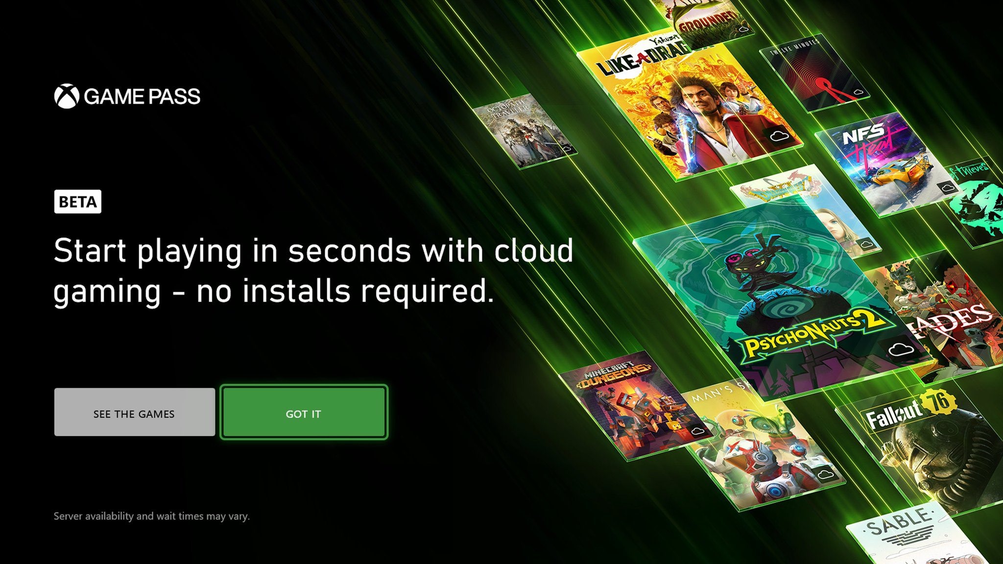 Cloud gaming sur Xbox Game Pass