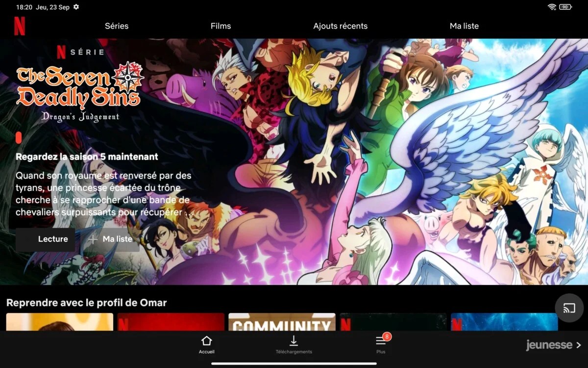 Netflix sur la Xiaomi Pad 5