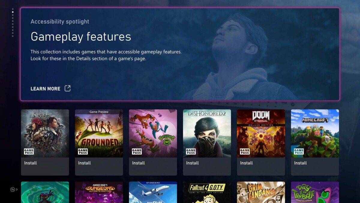 Le futur menu Accessibilité sur Xbox