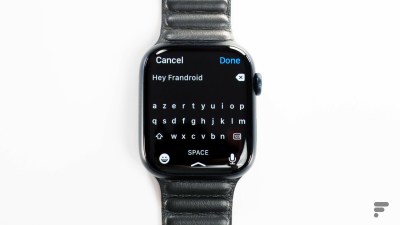 Le clavier de l'Apple Watch Series 7 // Source : Arnaud Gelineau - Frandroid