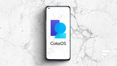 L'Oppo Find X3 Pro avec le logo ColorOS 12 (Android 12) // Source : Montage d'une photo d'Arnaud Gelineau - Frandroid