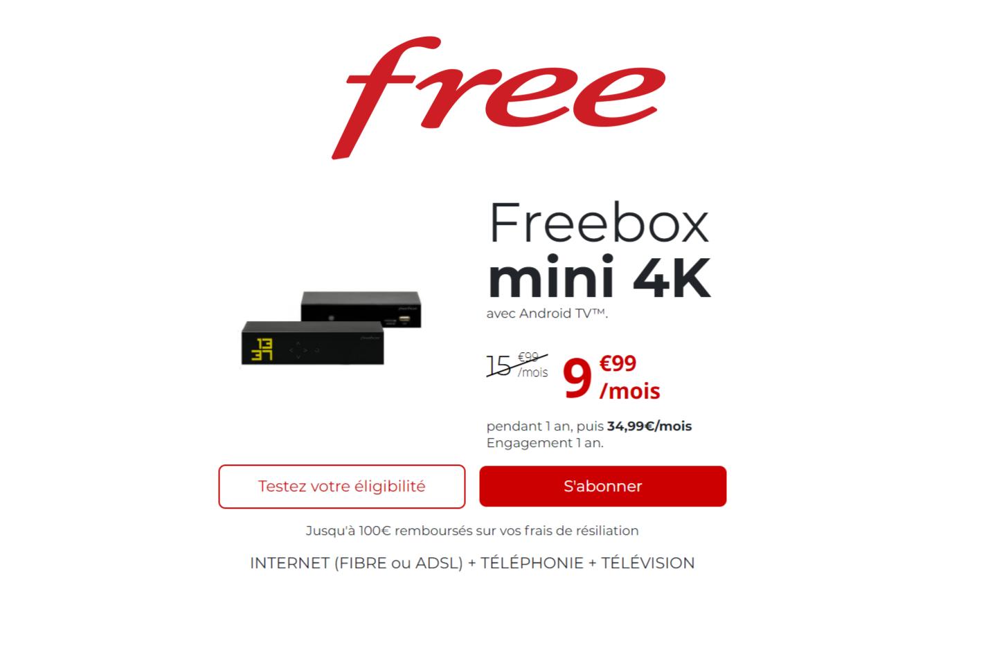 Free : la fibre 1 Gb/s est à moins de 10 € avec l’offre Freebox Mini 4K