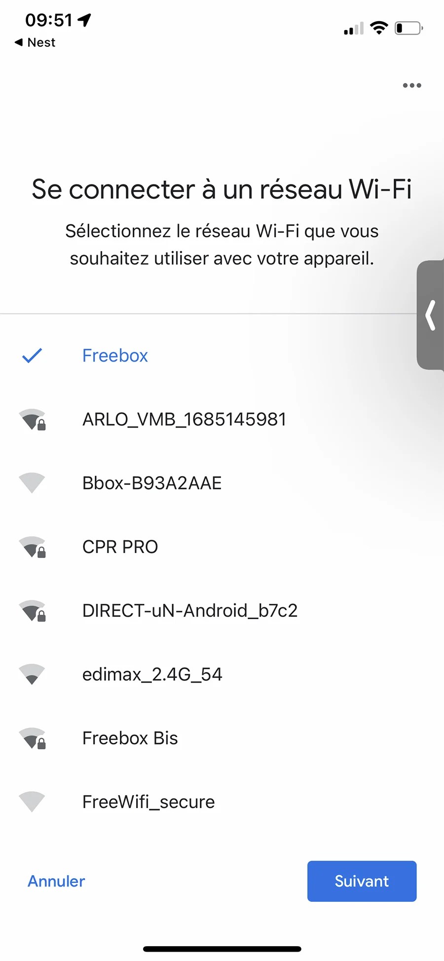 La procédure d'association au réseau wifi est très simple // Source : Frandroid - Yazid Amer