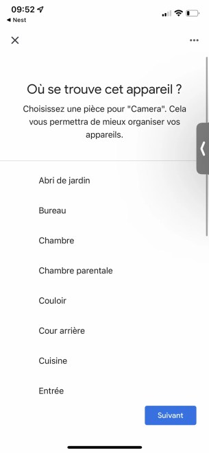 Précisez la pièce où se trouve la caméra  // Source : Frandroid - Yazid Amer