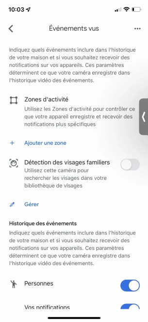 Ici vous allez gérer de nombreux éléments liés aux alertes // Source : Frandroid - Yazid Amer