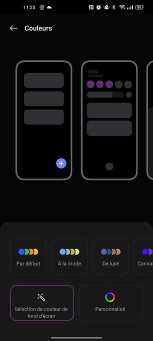 ColorOS adopte les couleurs du fond d'écran 1/3