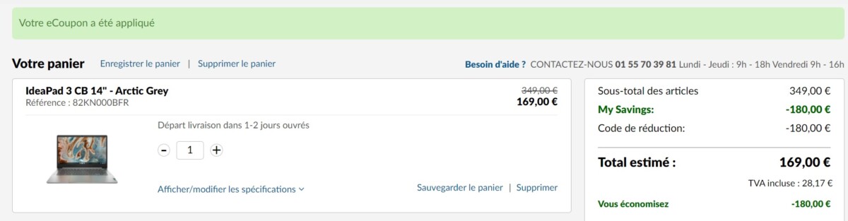 panier lenovo pour ideapad 3 CB
