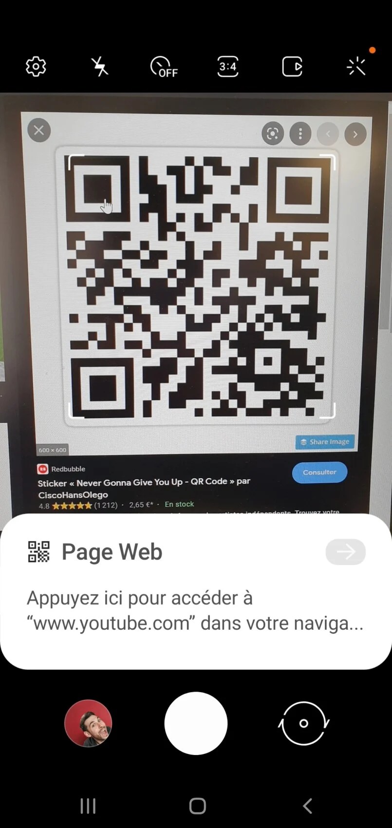 Scanner un QR Code sur smartphone Samsung