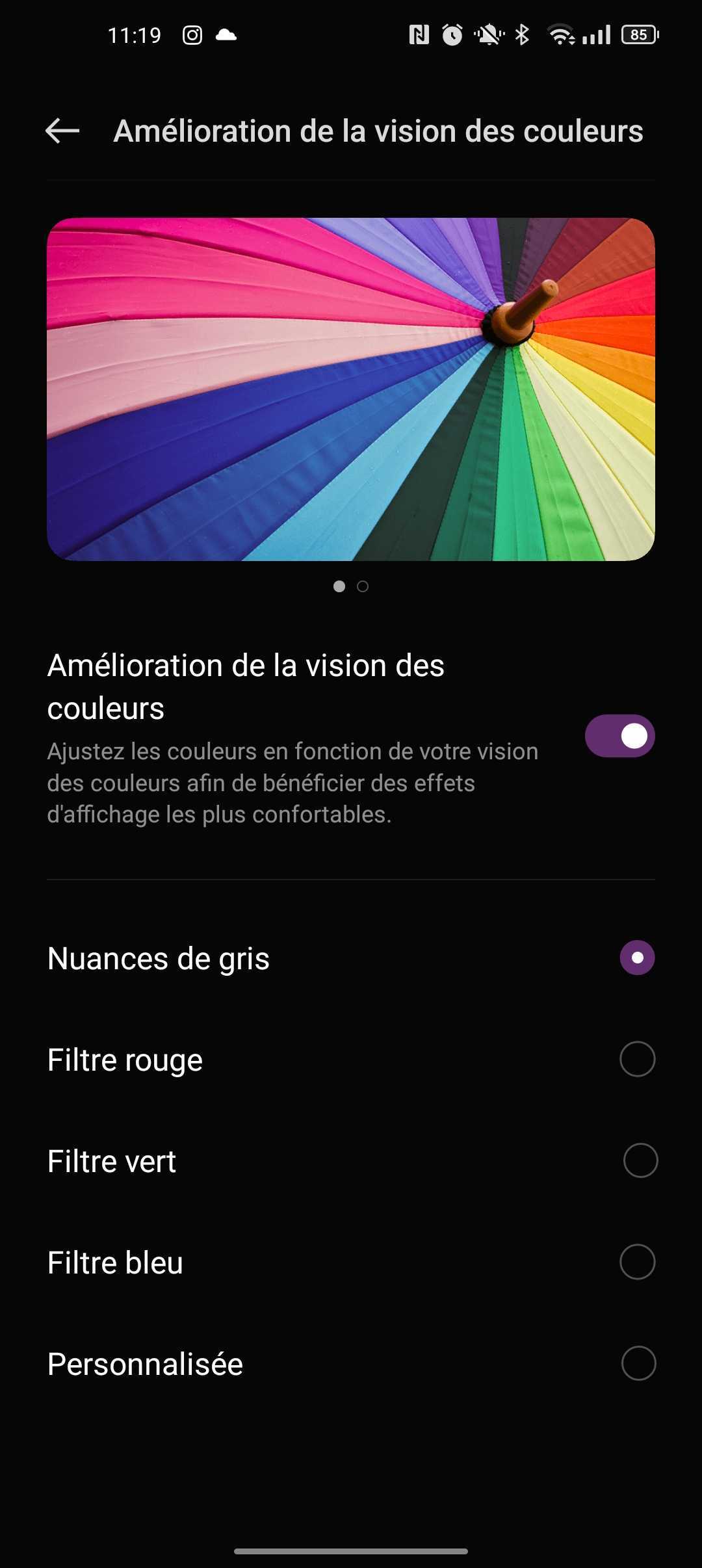 Amélioration des couleurs sur ColorOS 12