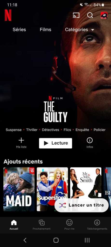 Netflix déploie "Lancer un titre" sur Android // Source : Frandroid