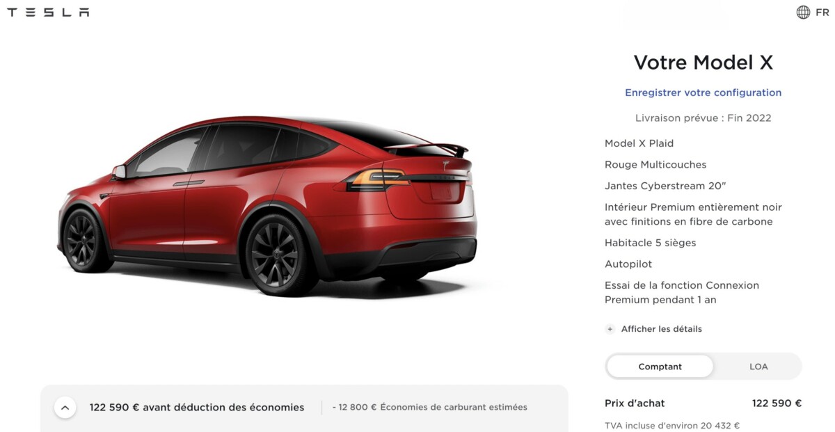 Tesla Model X Configurateur France