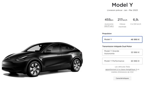 Tesla Model Y Propuslion Configurateur 2023