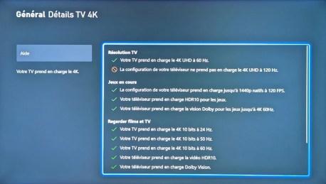 Ultra HD limité à 60 Hz.