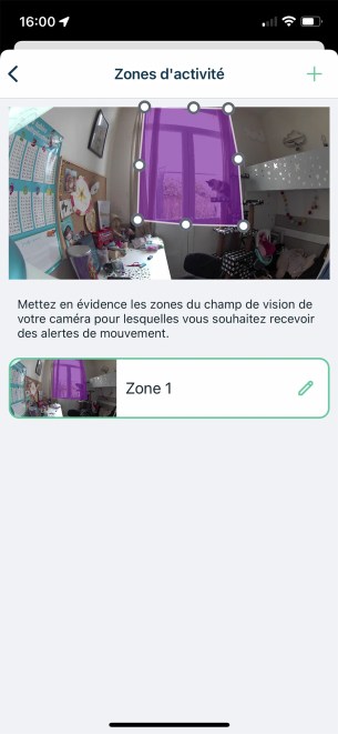 Les zones permettent d’y accentuer le niveau de surveillance // Source : Frandroid / Yazid Amer