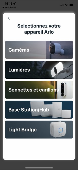 Le processus d'installation commence par la sélection de la caméra // Source : Frandroid / Yazid Amer
