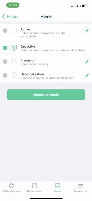 Quatre modes de surveillance sont proposés // Source : Frandroid / Yazid Amer