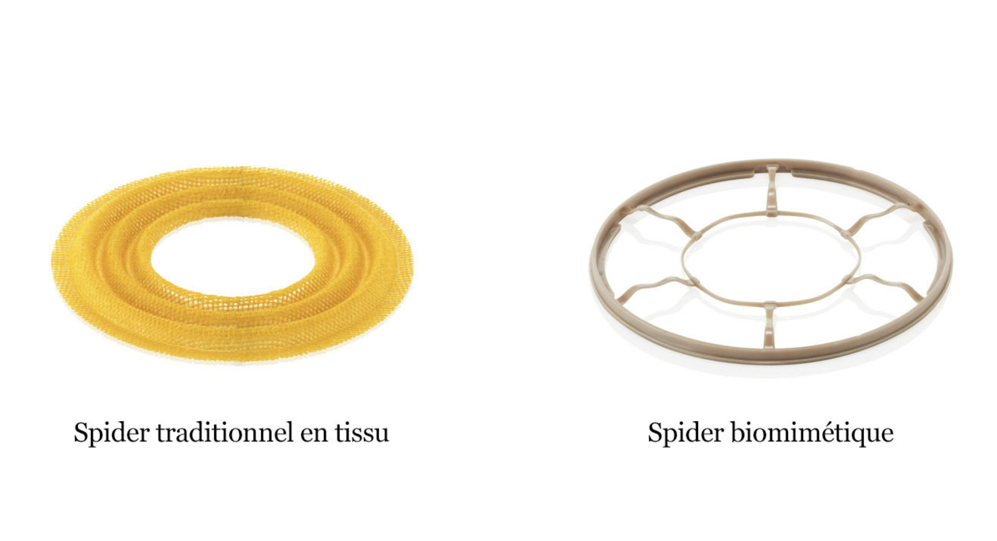 Le nouveau Spider biomimétique et l'ancien modèle
