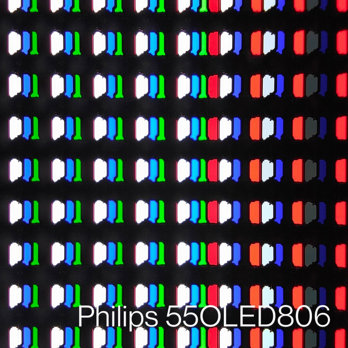 La dalle OLED au microscope 30x.