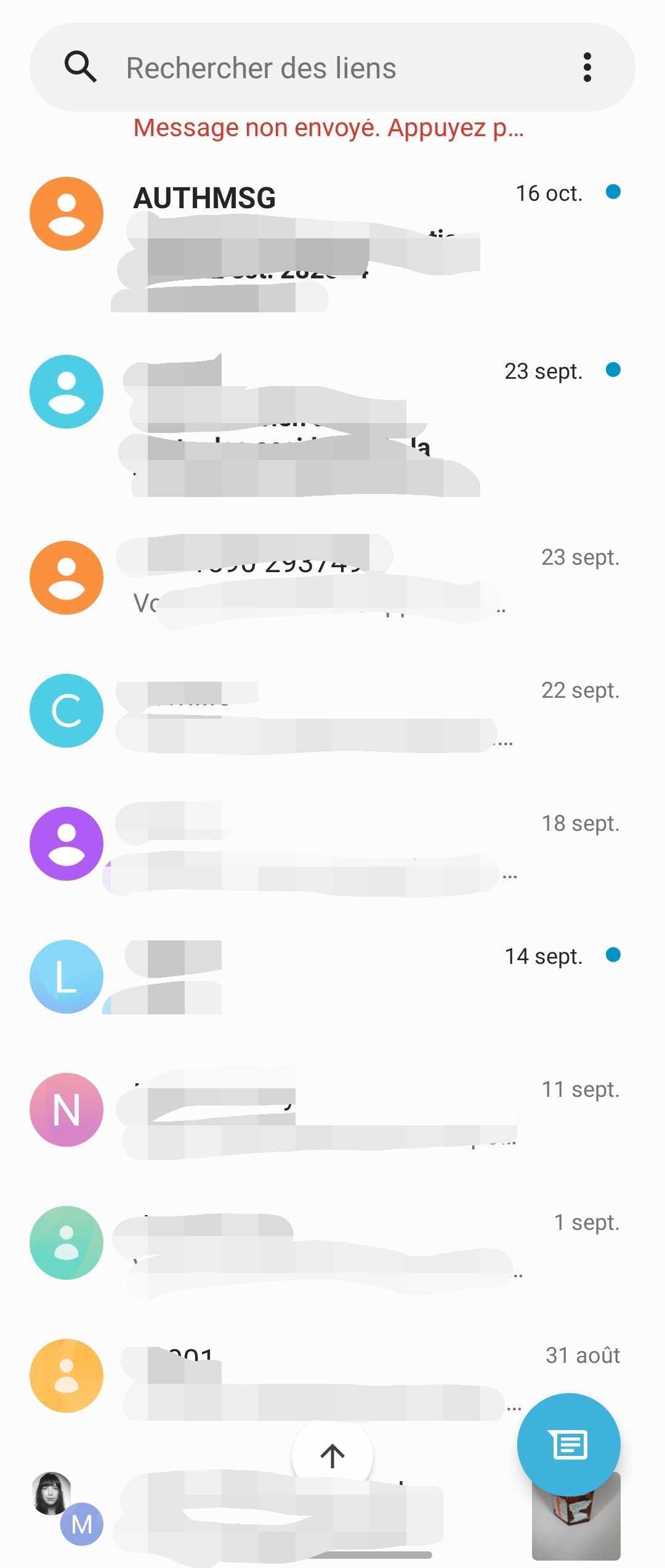 Google Messages ajoute un système de points pour souligner qu'un message n'a pas été lu.