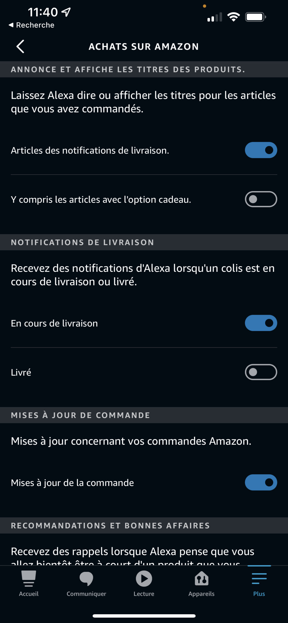 Amazon Alexa notification vocale