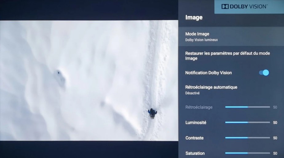 Le mode Dolby Vision est activé.