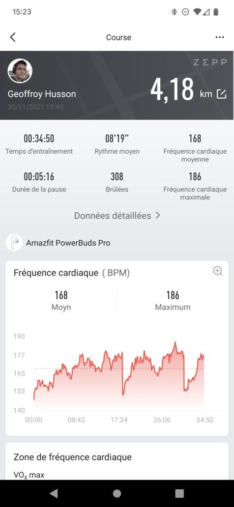 L'analyse de la fréquence cardiaque par les Amazfit PowerBuds Pro