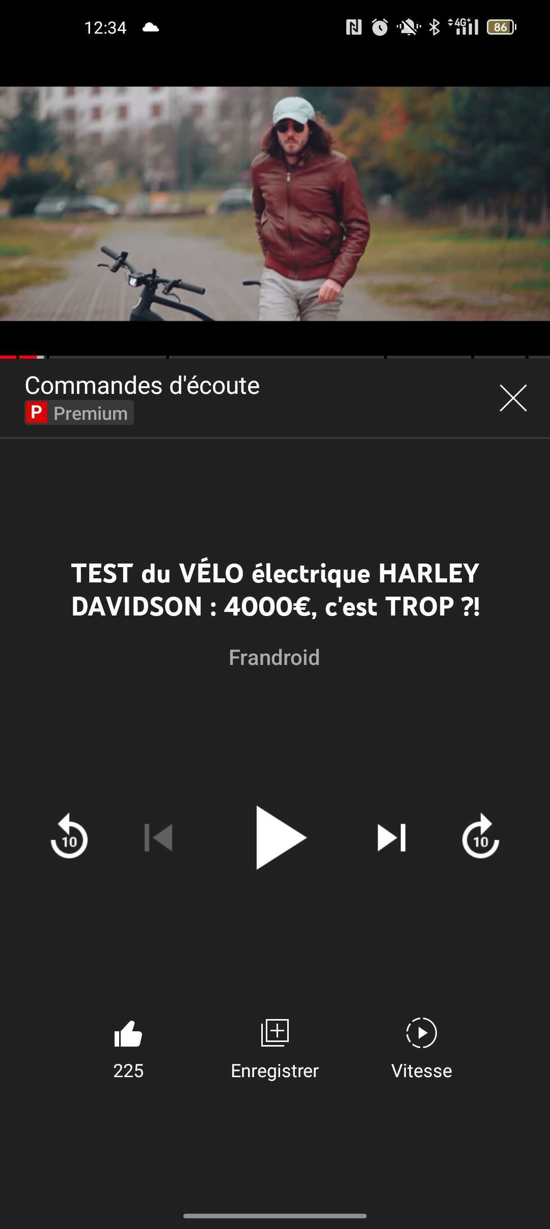 YouTube commandes d'écoute screen