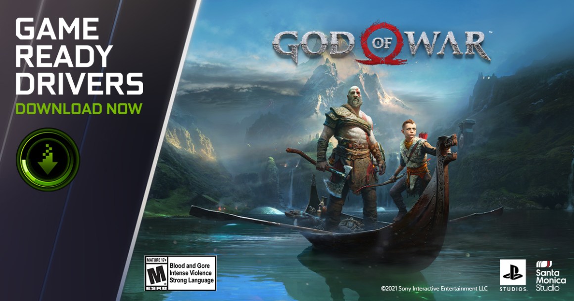 Une mise à jour des pilotes GeForce Game Ready vient accompagner le lancement de God of War sur PC. // Source : Nvidia