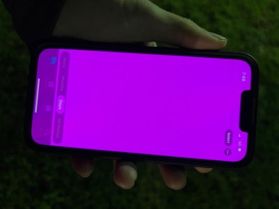 Des utilisateurs rencontrent depuis quelques mois un bug affichant tout en rose sur leur iPhone 13 // Source : Jphon via Apple Communities