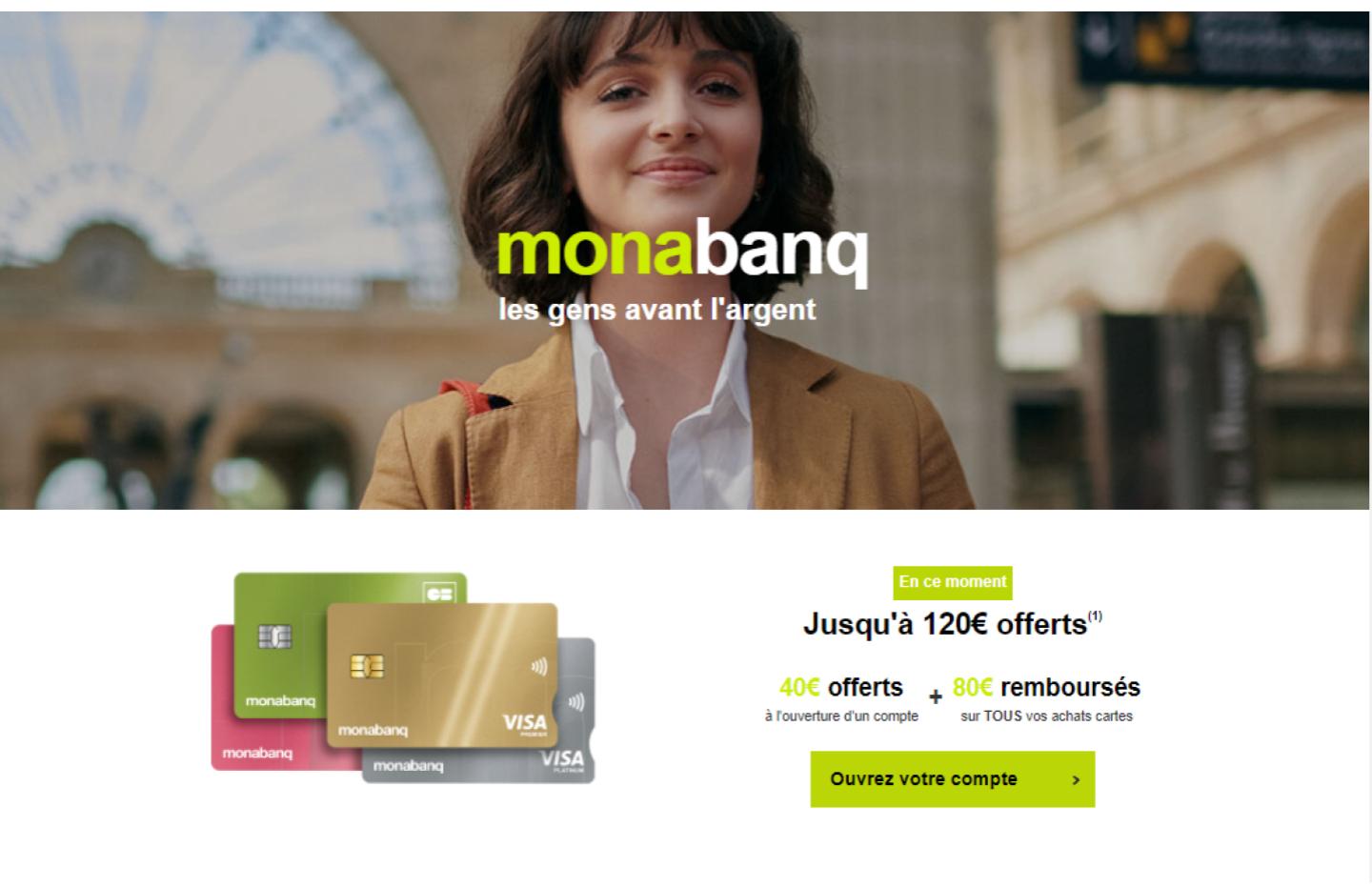 Monabanq offre en ce moment jusqu’à 120 € pour l’ouverture d’un compte