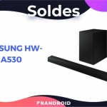 La puissante barre de son Samsung HW-A530 est vendue au rabais pendant les soldes La puissante barre de son Samsung HW-A530 est vendue au rabais pendant les soldes