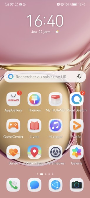 L'écran d'accueil du P50 Pro. // Source : Frandroid