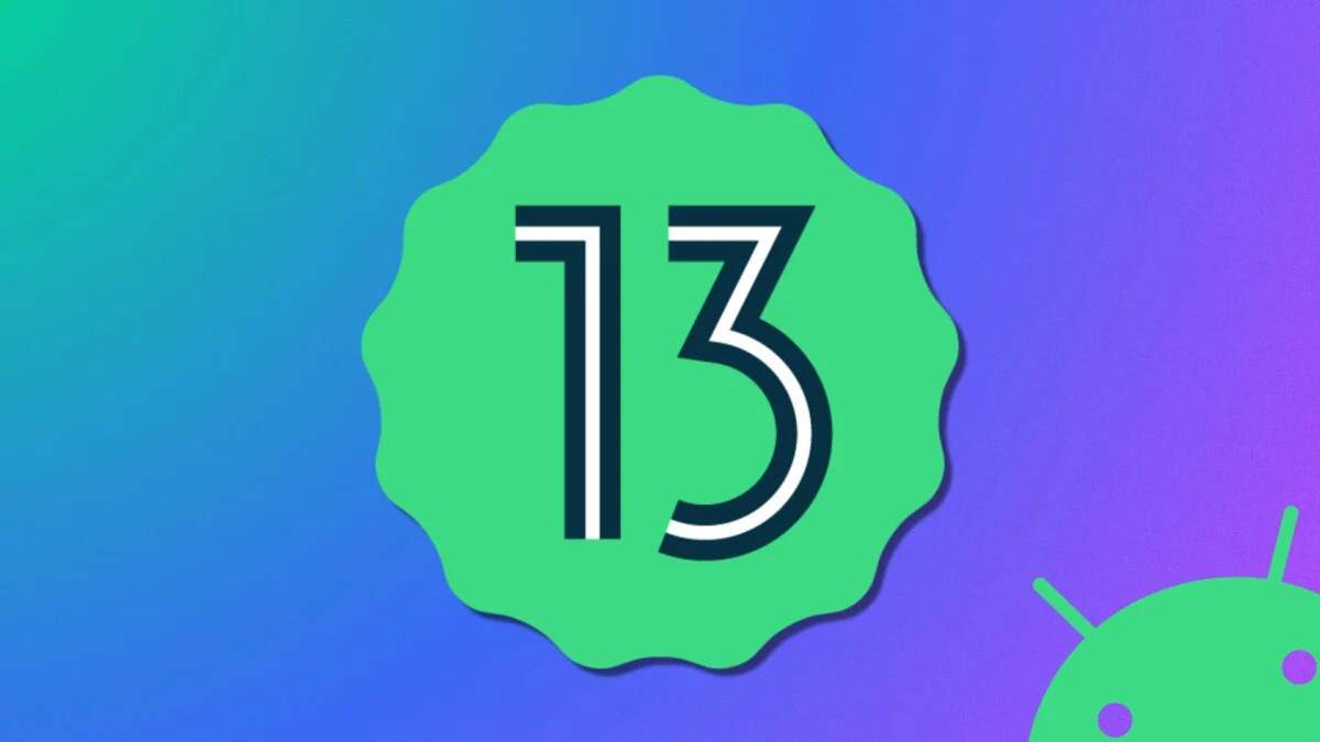 Logo d'Android 13 et icone du bugdroid