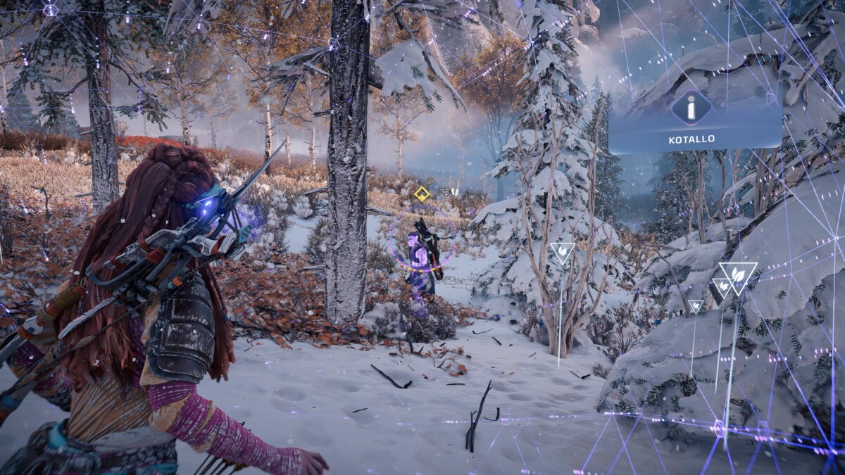 Le fameux Focus d'Aloy qui permet d'afficher informations, éléments et ennemis à l'écran