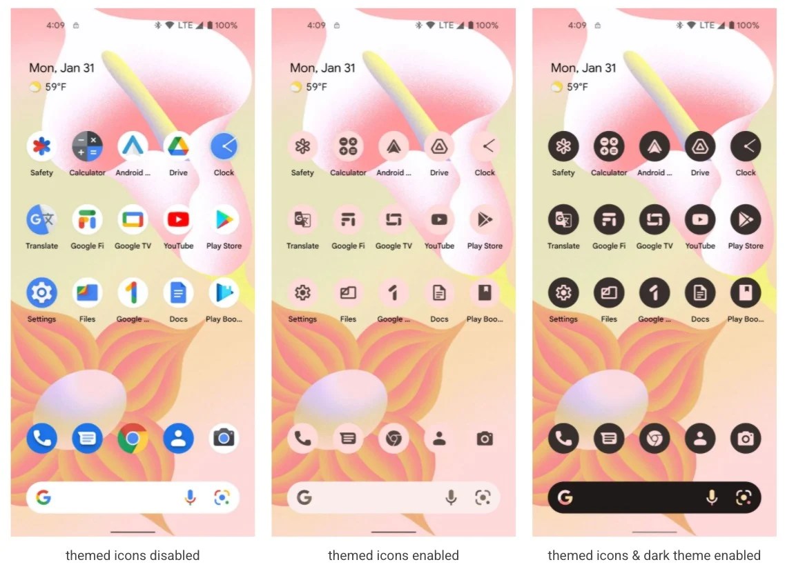 Iconos personalizados de Android 13