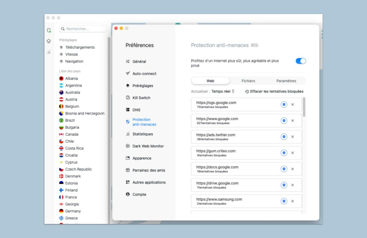 NordVPN protection traqueur